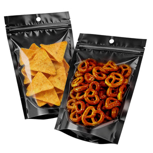 100pcs Mylar Bags for Food Storage,Smell Proof Bag with Window Resealable Stand-up Foil Pouch Packaging Freeze Dried Candy Bag Food Storage Bags for Small Business