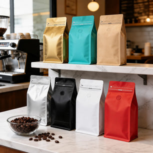 Octagonal sealed coffee bag with air valve