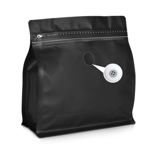 50 Count Coffee Bags with Valve,Vented Coffee Beans Packaging Bags High Barrier Aluminumed Foil Flat Bottom Heat Sealed Side Zipper Resealable Storage Bag for Home or Business